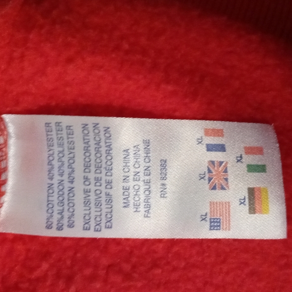 Champion Unisex Long Sleeve Hoodie . Size ( XL ) Red. - Picture 4 of 13